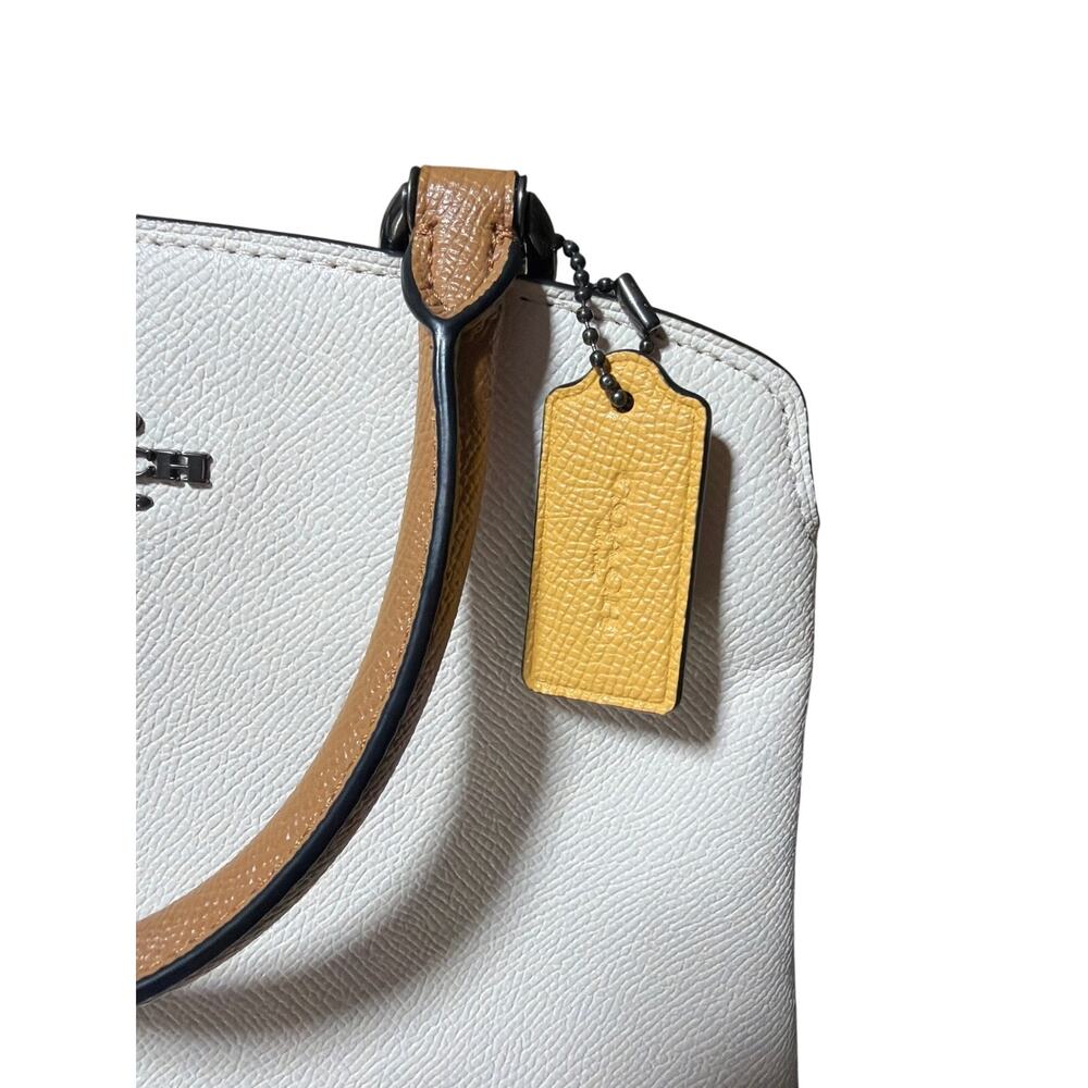 Coach Mini Lillie Carryall Cream Pink Navy Tan GREAT Condition Satchel Crossbody - Picture 10 of 12
